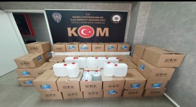 Nazilli’de bin litre etil alkol ele geçirildi