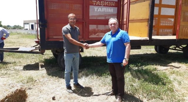 Germencik Belediyesi’nden çiftçiye yonca desteği sürüyor