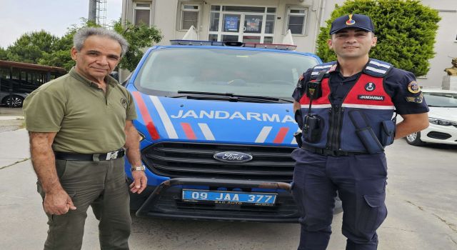 Yaralı porsuğu jandarma kurtardı