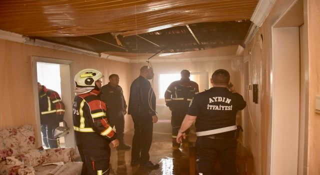 İtfaiye personelinin evinde çıkan yangın ekipleri alarma geçirdi