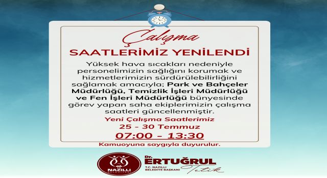 Nazilli Belediyesi'nden Sıcak Hava Önlemi