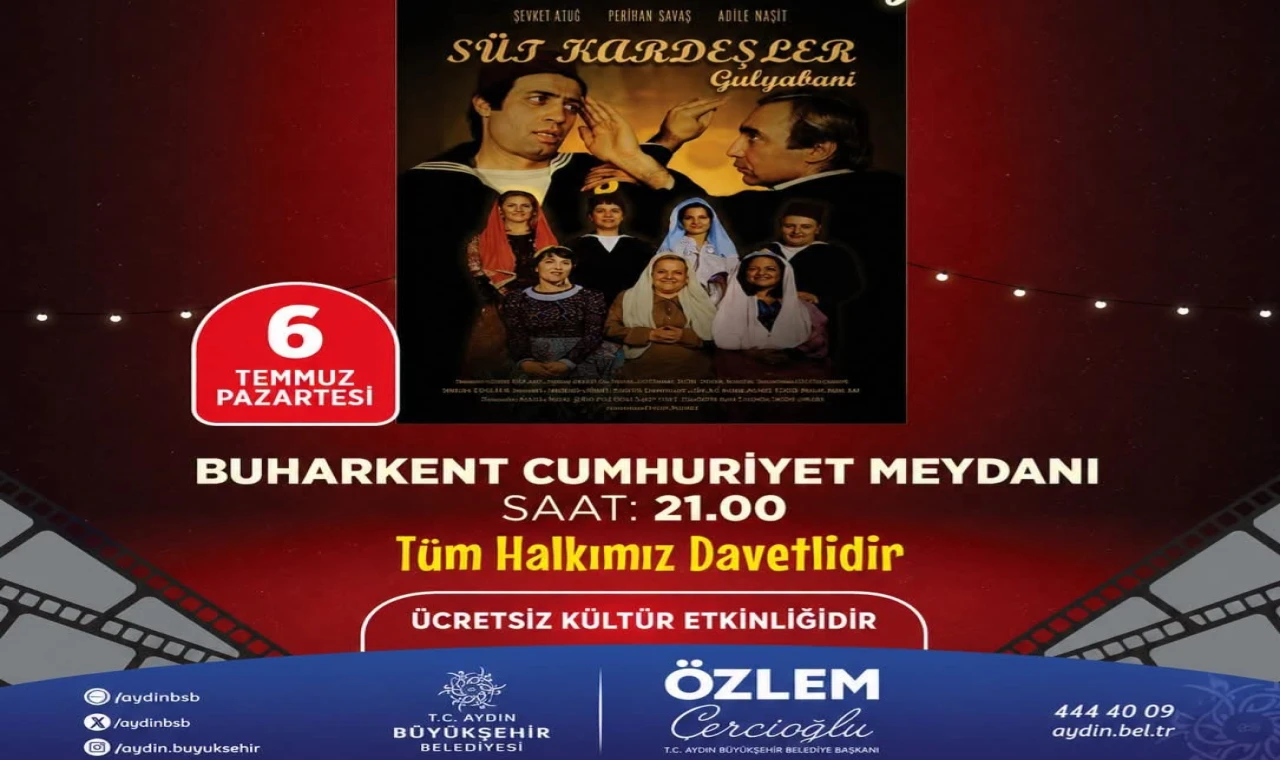 Buharkent'te Açık Hava Sineması Keyfi Başlıyor