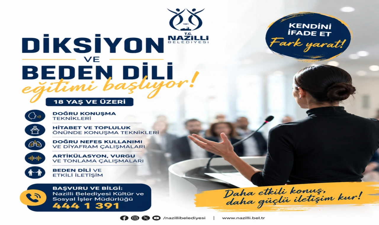 NAZİLLİ BELEDİYESİ’NDEN KİŞİSEL GELİŞİM VE SANATA İKİ YENİ KURS