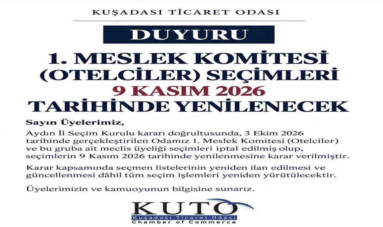 KUTO'da otelciler komitesi seçimi yenilenecek