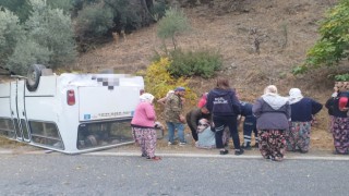 Tarım işçisi kadınları taşıyan minibüs takla attı