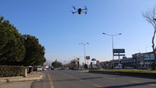 Kural tanımaz sürücüler havadan denetlendi