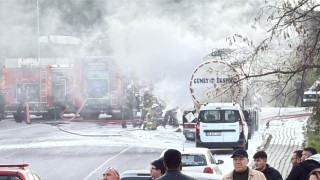 Bitkisel yağ yüklü tanker alev aldı