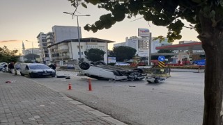 Park halindeki araca çarptı!