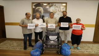 Nazilli’de 2 Ton Mavi Kapakla 4 Tekerlekli Sandalye Bağışı