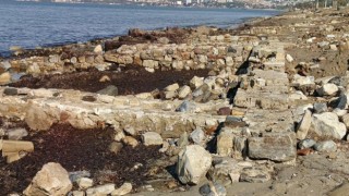 Yağışlar sonrası Kuşadası’nda tarih gün yüzüne çıktı