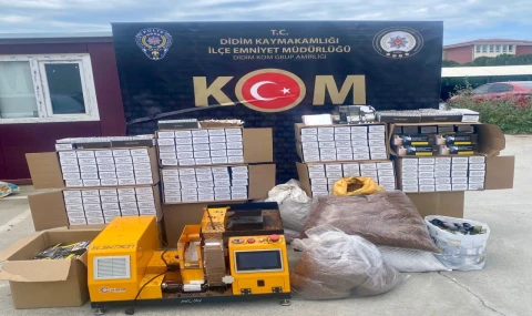Didim’de 195 bin 900 adet doldurulmuş makaron ele geçirildi