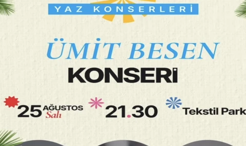 Başkan Çerçioğlu öncülüğünde yaz konserleri devam ediyor: Ümit Besen Aydınlılarla buluşacak