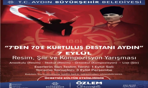 BAŞKAN ÇERÇİOĞLU’NDAN 7 EYLÜL TEMALI ÖDÜLLÜ RESİM, ŞİİR VE KOMPOZİSYON YARIŞMASI