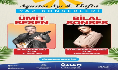 Başkan Çerçioğlu’ndan Aydınlılara Yaz Konserleri Daveti: Ümit Besen ve Bilal Sonses Sahne Alacak