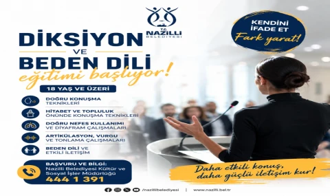 NAZİLLİ BELEDİYESİ’NDEN KİŞİSEL GELİŞİM VE SANATA İKİ YENİ KURS